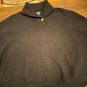 Ralph Lauren Women's Knit Poncho size L with Vintage Logo Buttons